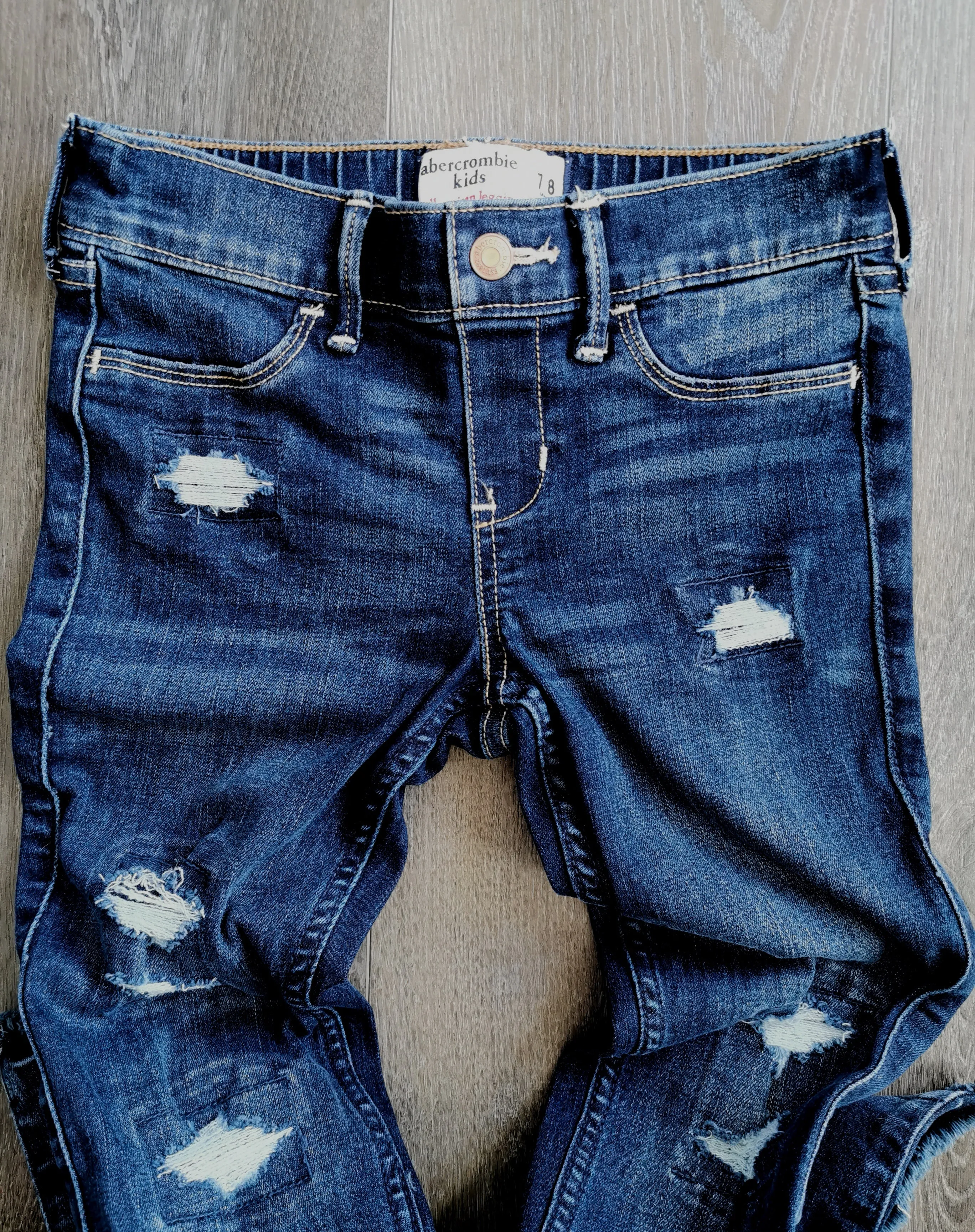 GIRL SIZE 7/8 YEARS - ABERCROMBIE & FITCH Kids, Pull-on Jean Legging EUC B41