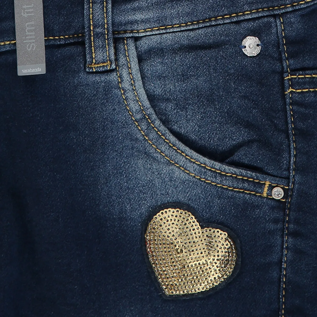 Girls Blue Slim Fit Cotton Jeans