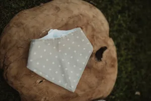 Gray and White Dots Baby Bib