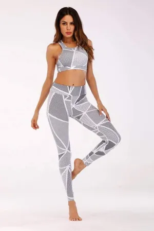 Gray Geometric Patterns Yoga Set