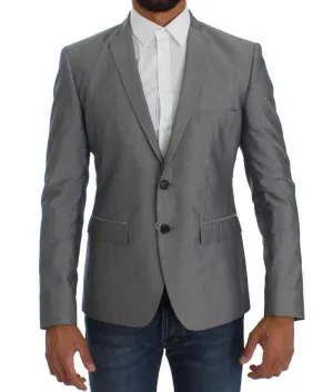 Gray Regular Fit Wool Blend Blazer Jacket