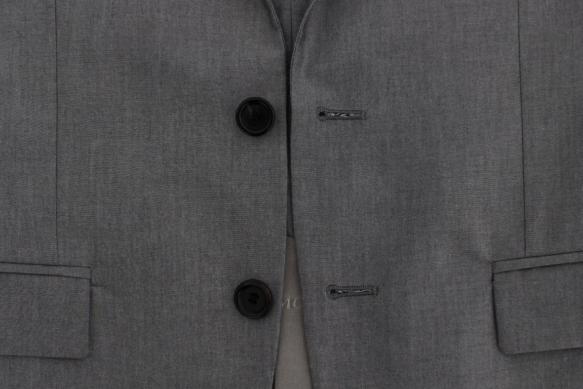Gray Regular Fit Wool Blend Blazer Jacket