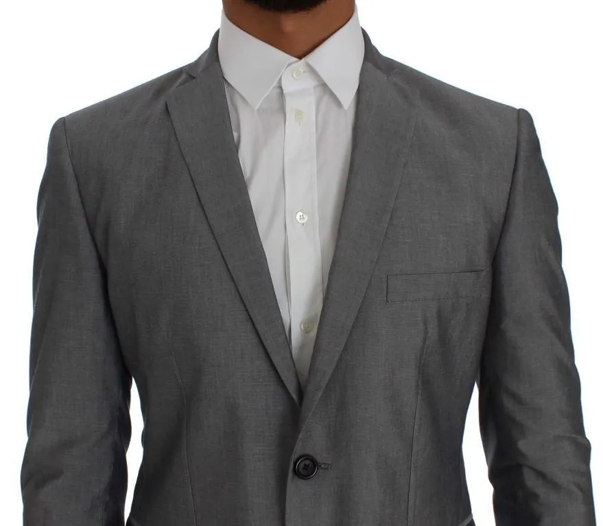 Gray Regular Fit Wool Blend Blazer Jacket