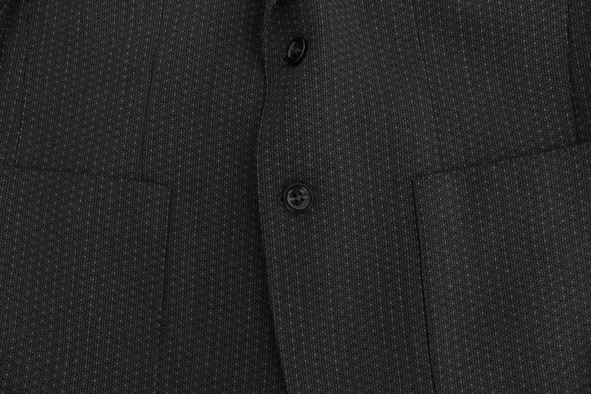 Gray wool two button blazer