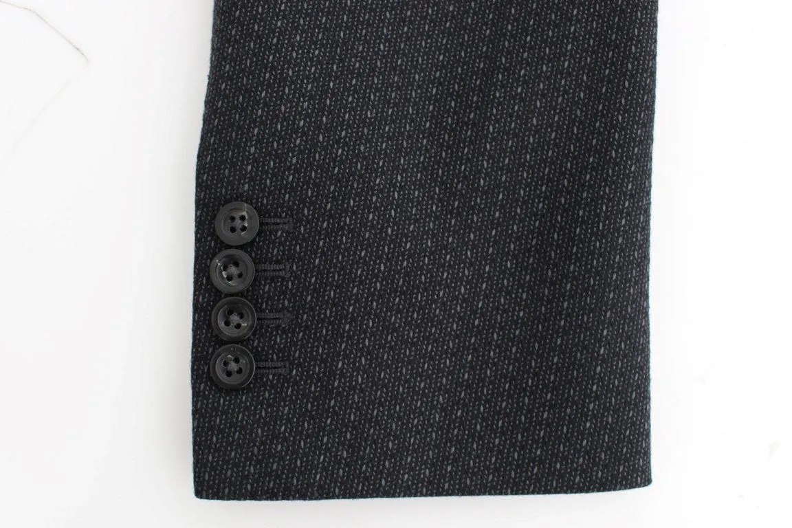 Gray wool two button blazer