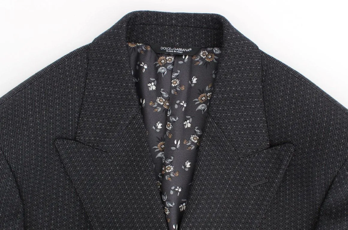 Gray wool two button blazer