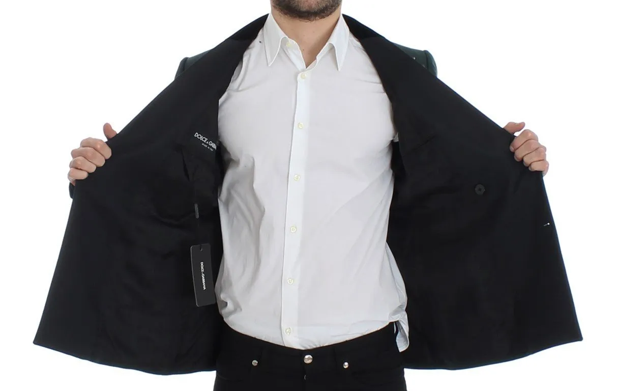 Green silk knight slim fit blazer