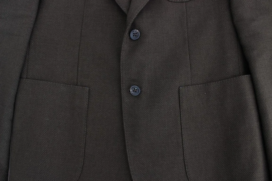 Green wool regular fit blazer
