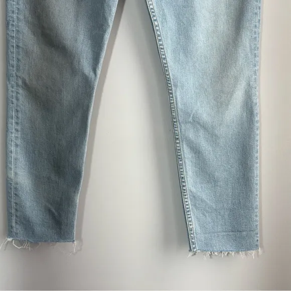 GRLFRND Denim Kendal Jeans Live Fast 27 High Rise Skinny Raw Hem Light Wash