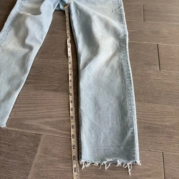 GRLFRND Denim Kendal Jeans Live Fast 27 High Rise Skinny Raw Hem Light Wash