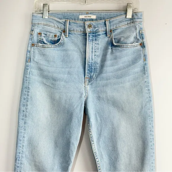GRLFRND Denim Kendal Jeans Live Fast 27 High Rise Skinny Raw Hem Light Wash