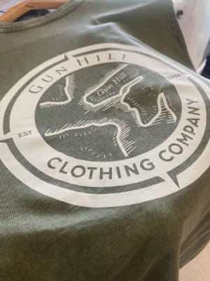 Gun Hill Mens Thornham Faded Tee - Faded Sky blue or Faded olive