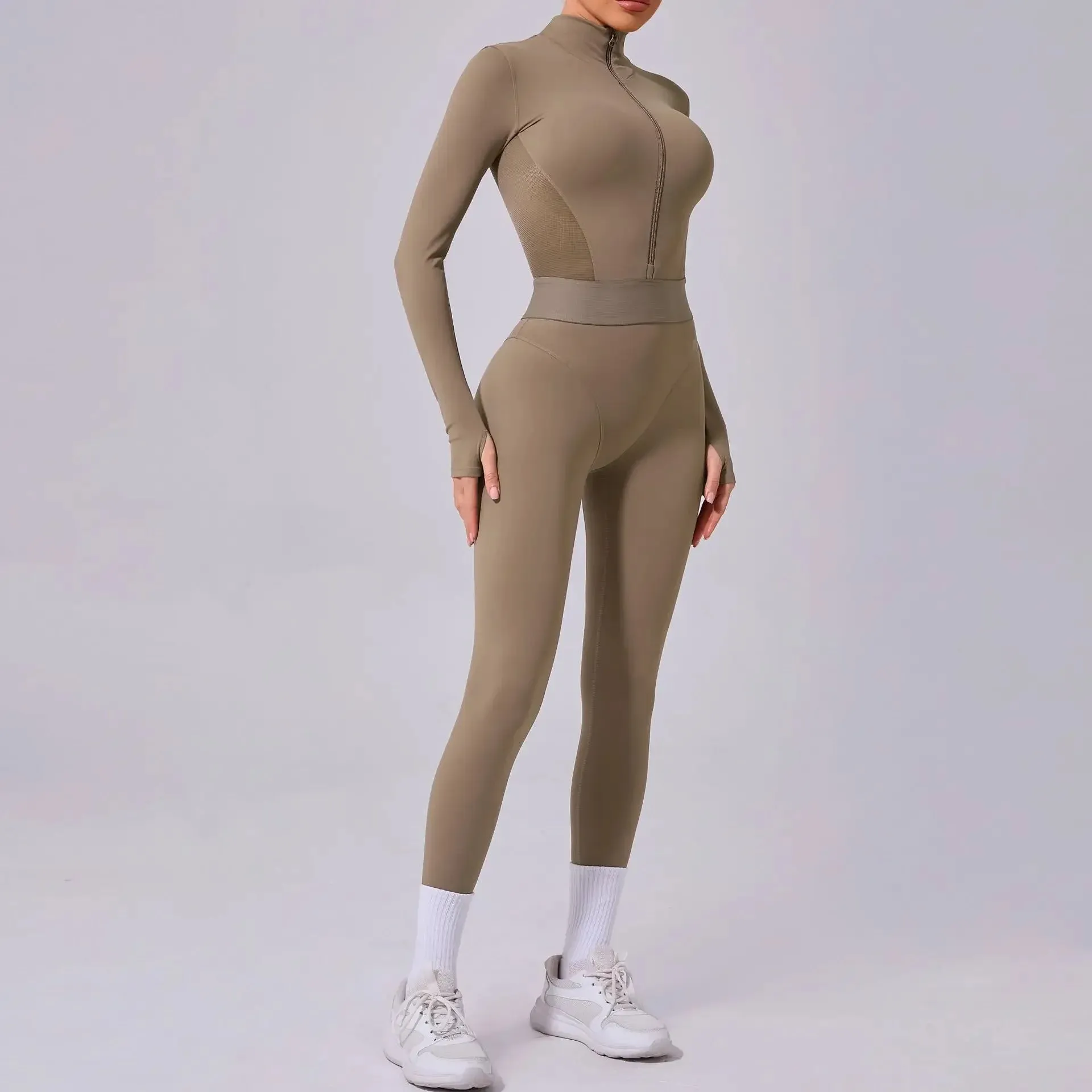 Half Zip Yoga Jumpsuit