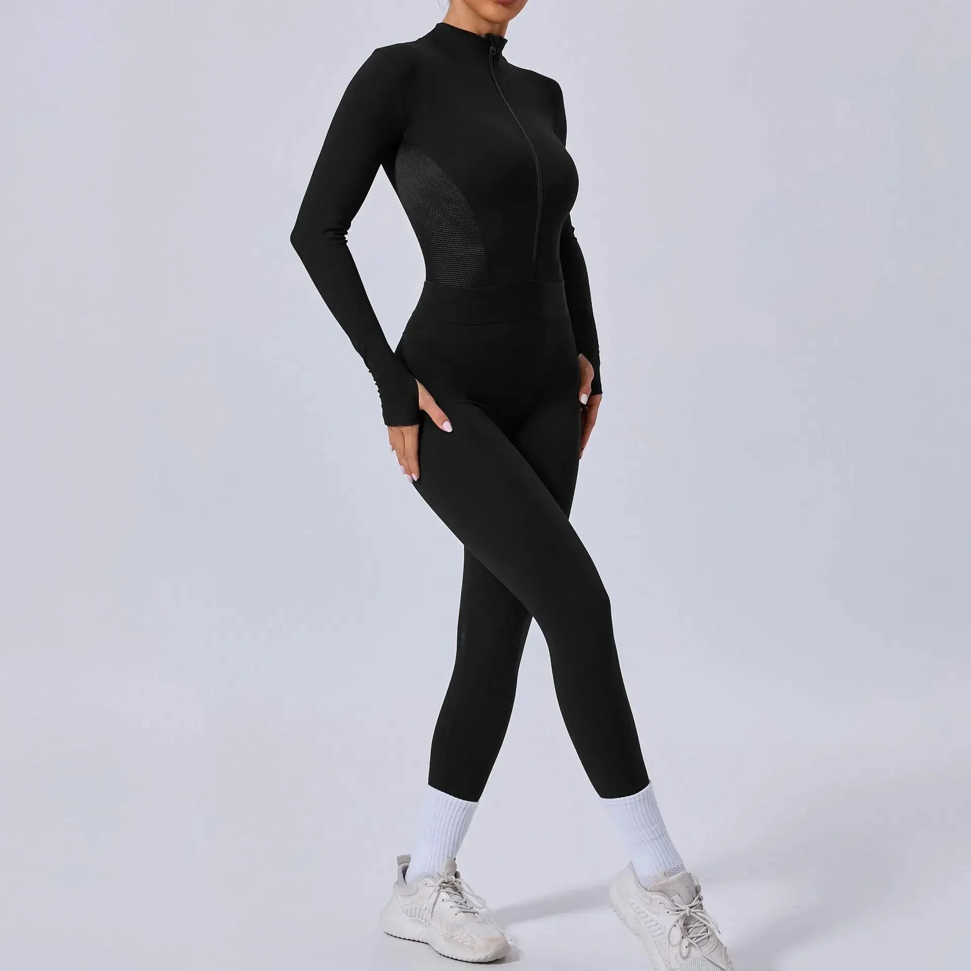 Half Zip Yoga Jumpsuit