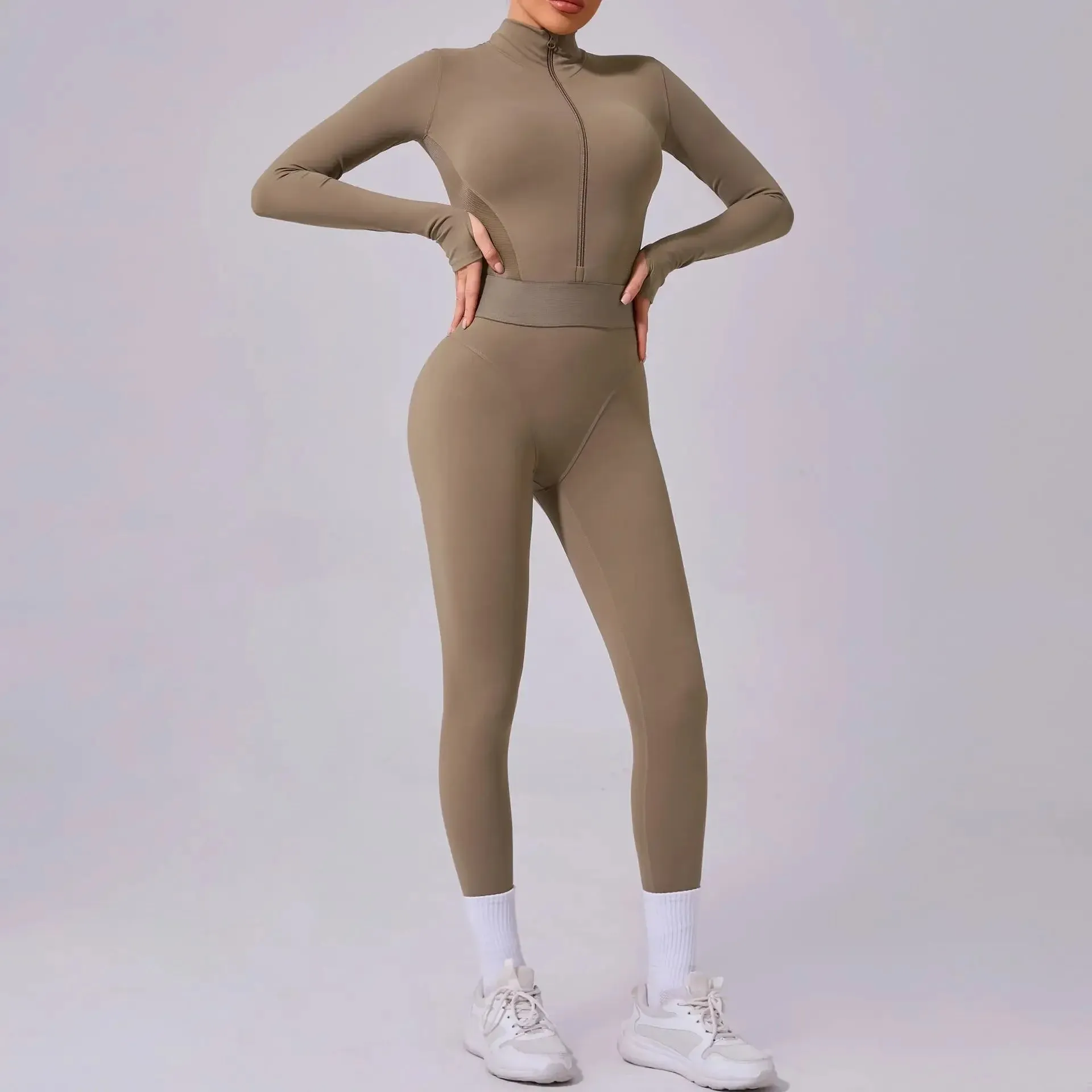 Half Zip Yoga Jumpsuit