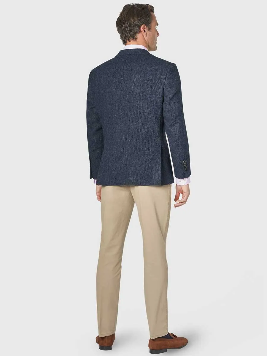 HARRIS TWEED Stranrear Jacket - Mens - Navy Herringbone