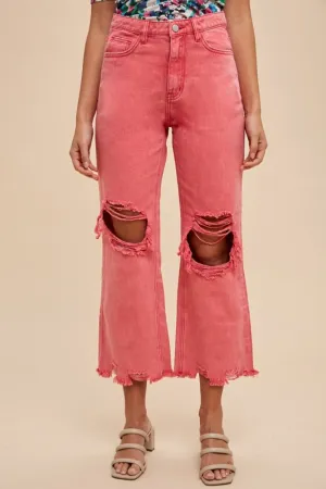 Hazel Blues® |  Annie Wear Distressed Raw Hem Jeans