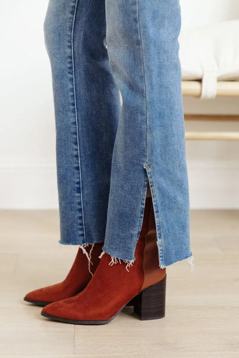 Hazel Blues® | Jody Slim Flare Side Slit Jeans