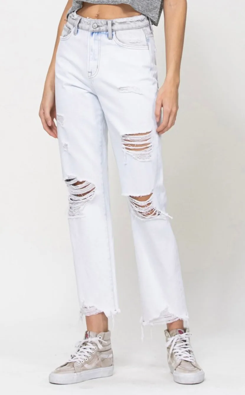 High Rise Cropped Denim— Wt Wash