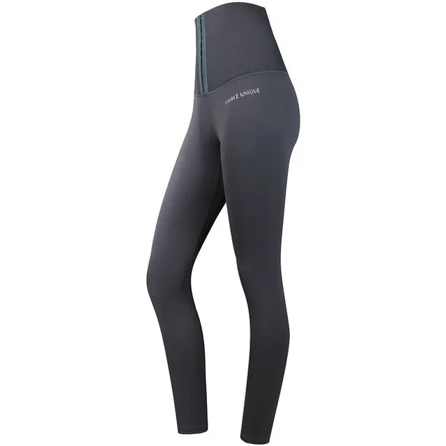 High waist tights ninth women yoga pants Fitness gym workout seamless sports leggings Black running activewear trousers female