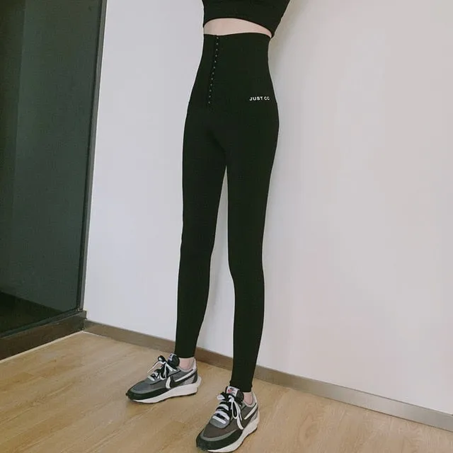 High waist tights ninth women yoga pants Fitness gym workout seamless sports leggings Black running activewear trousers female