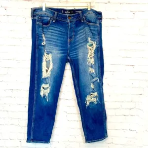 Hollister Low Rise Boyfriend Jeans Distressed