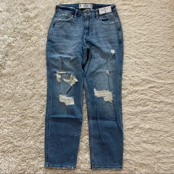 Hollister NWT Girls Curvy High Rise Mom Jean 5R