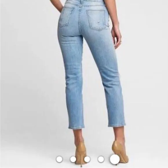 Hudson High Rise Zoeey Straight Crop Denim Jean Size 29
