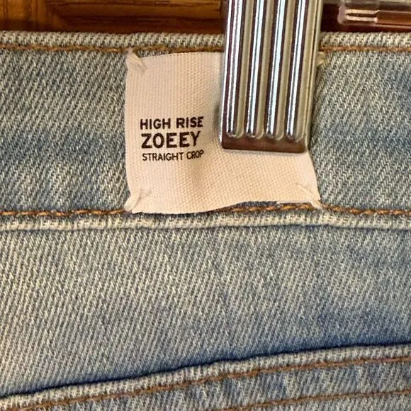 Hudson High Rise Zoeey Straight Crop Denim Jean Size 29