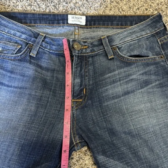 Hudson Low Flare Jeans Nordstrom Exclusive Light Stretch Denim Distressed 29