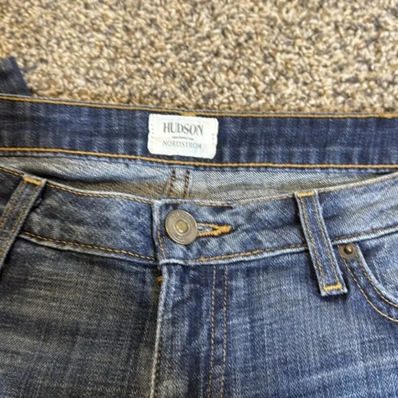 Hudson Low Flare Jeans Nordstrom Exclusive Light Stretch Denim Distressed 29