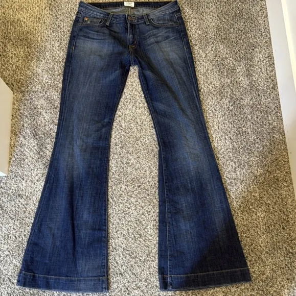 Hudson Low Flare Jeans Nordstrom Exclusive Light Stretch Denim Distressed 29