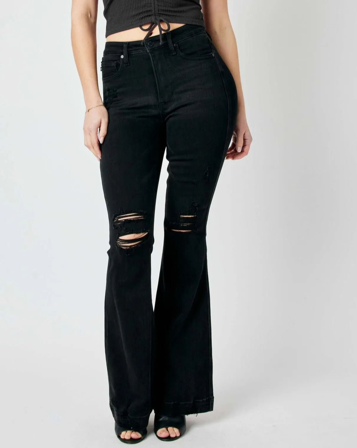 HW TUMMY CONTROL FLARE JEANS BY JUDY BLUE