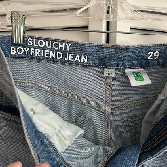 J Crew Slouchy Boyfriend Norwich Wash Denim Jeans Womens 29 Floral Leg Patch