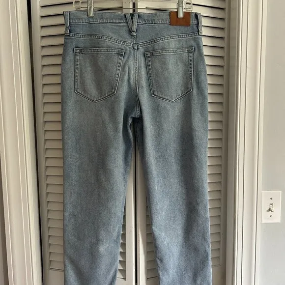 J Crew Slouchy Boyfriend Norwich Wash Denim Jeans Womens 29 Floral Leg Patch