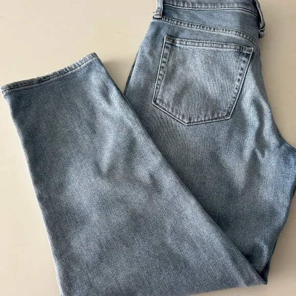 J Crew Slouchy Boyfriend Norwich Wash Denim Jeans Womens 29 Floral Leg Patch