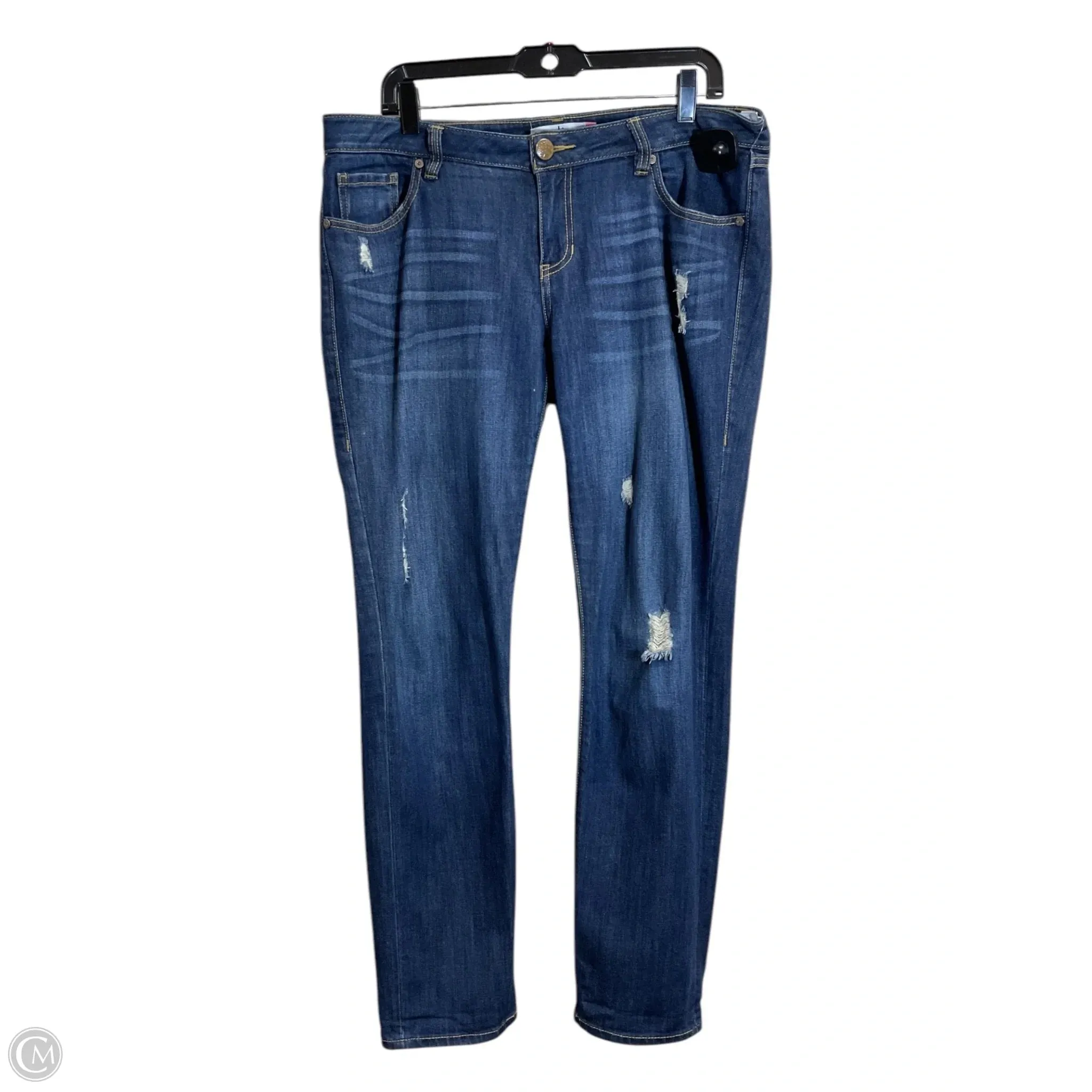 Jeans Boyfriend By Cabi In Blue Denim, Size: 10