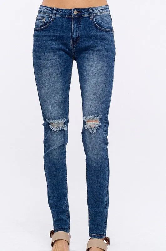 JOSIE DISTRESSED SKINNY PANTS