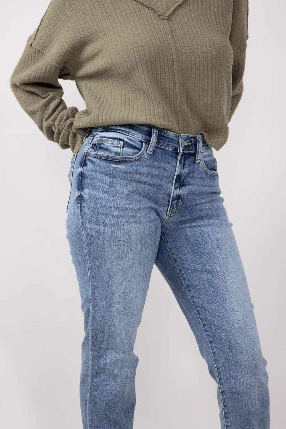 Judy Blue Mid Rise Light Wash Boyfriend Jeans for Women | 82335REG