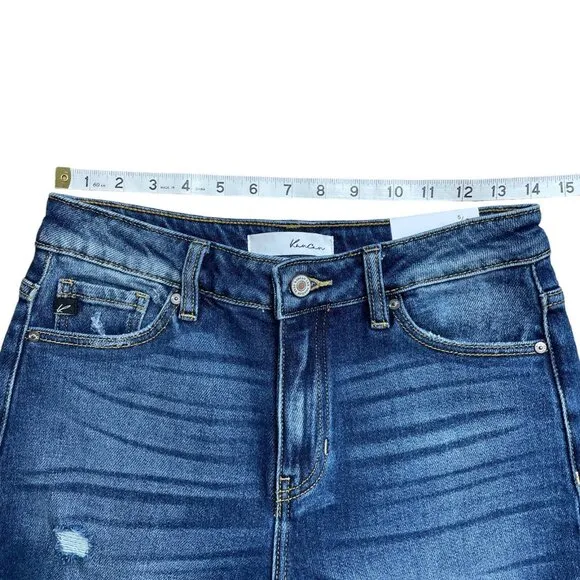 KANCAN JEANS MILAN HIGH RISE MOM SIZE 5/26 DISTRESSED KC9197D RELAXED FIT NWT