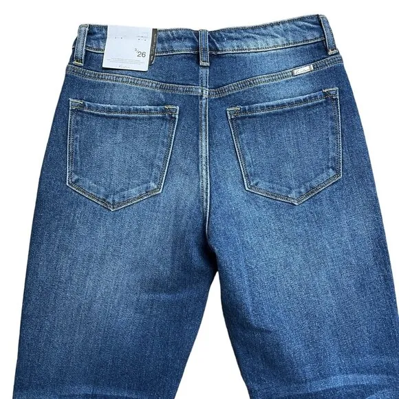 KANCAN JEANS MILAN HIGH RISE MOM SIZE 5/26 DISTRESSED KC9197D RELAXED FIT NWT