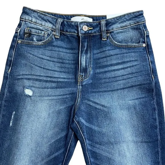 KANCAN JEANS MILAN HIGH RISE MOM SIZE 5/26 DISTRESSED KC9197D RELAXED FIT NWT