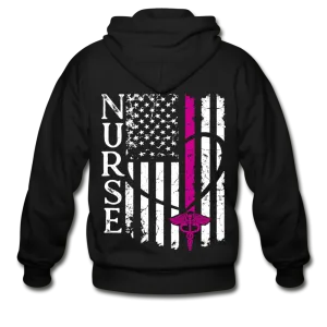 Kary RN Pink on Front Gildan Heavy Blend Adult Zip Hoodie