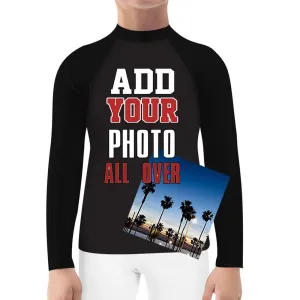 Kids Custom BJJ Athletic Training Rash Guard for Youth Boys Girls