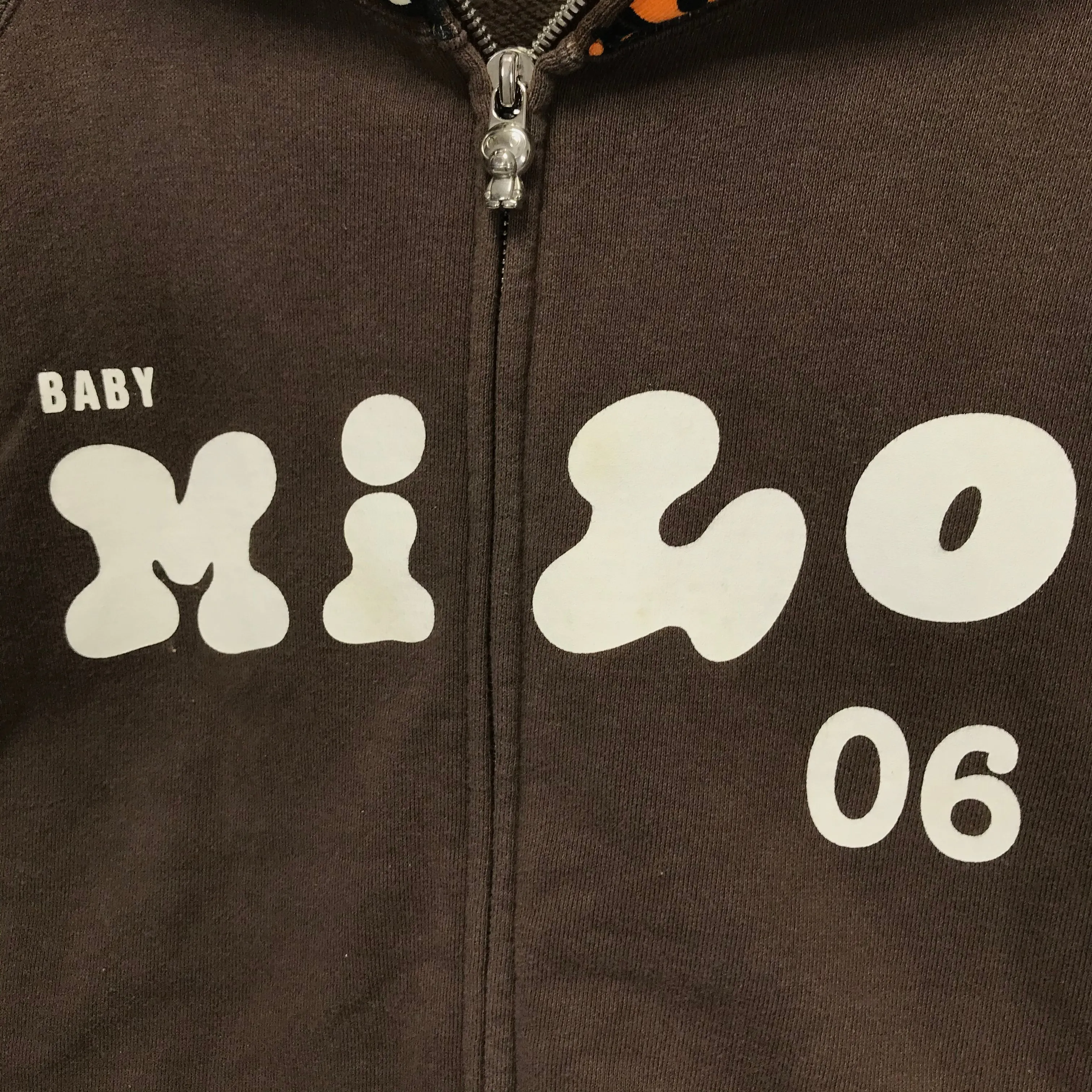 [L] A Bathing Ape Bape Baby Milo Junk Food Full Zip Hoodie Brown