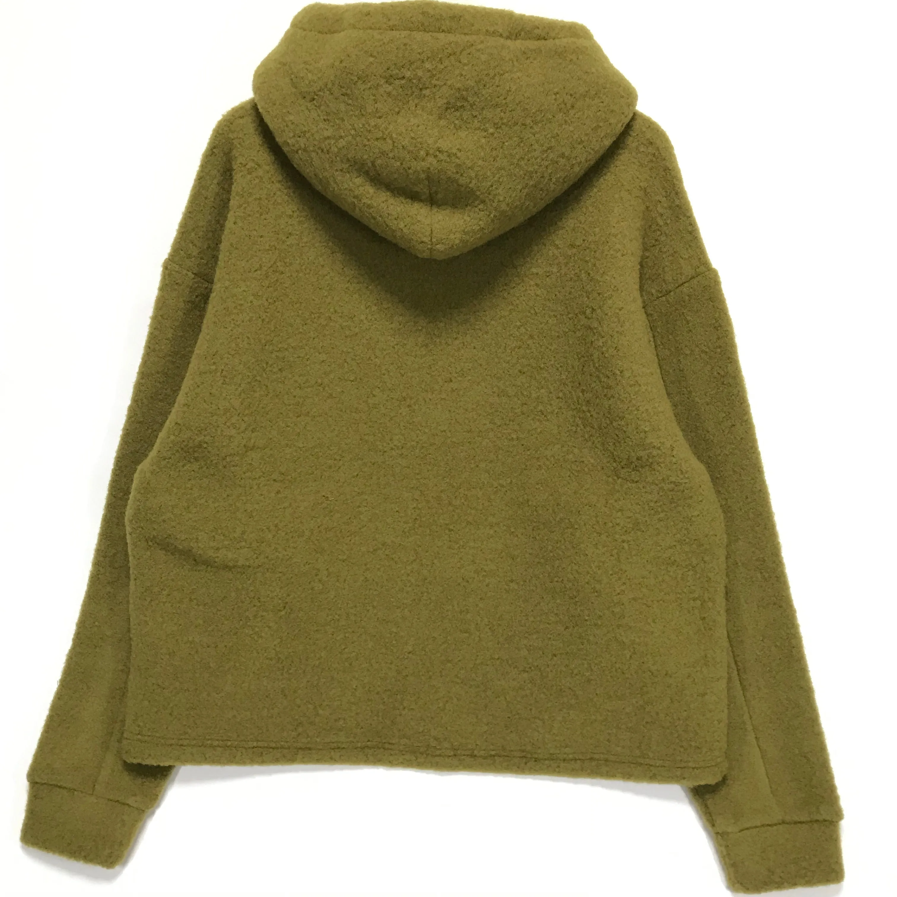 [L]  Number Nine Half Zip Fleece Pullover Hoodie Jacket Olive