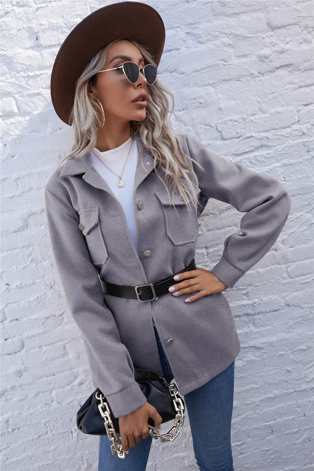 Lapel Single-breasted Lace-up Cardigans Outerwear