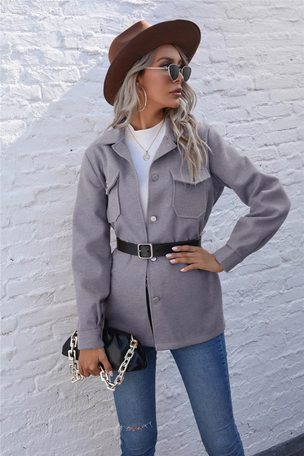 Lapel Single-breasted Lace-up Cardigans Outerwear