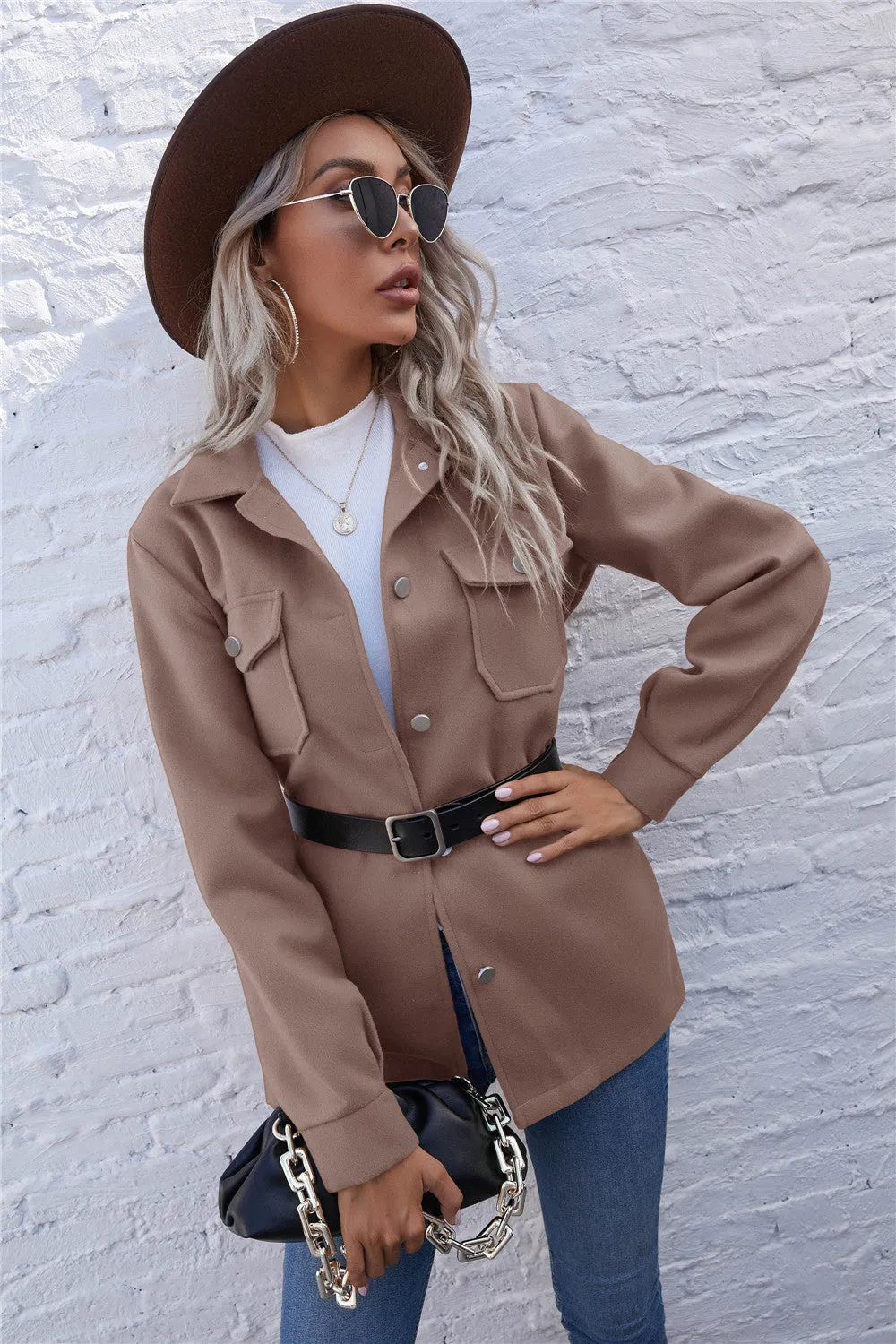 Lapel Single-breasted Lace-up Cardigans Outerwear