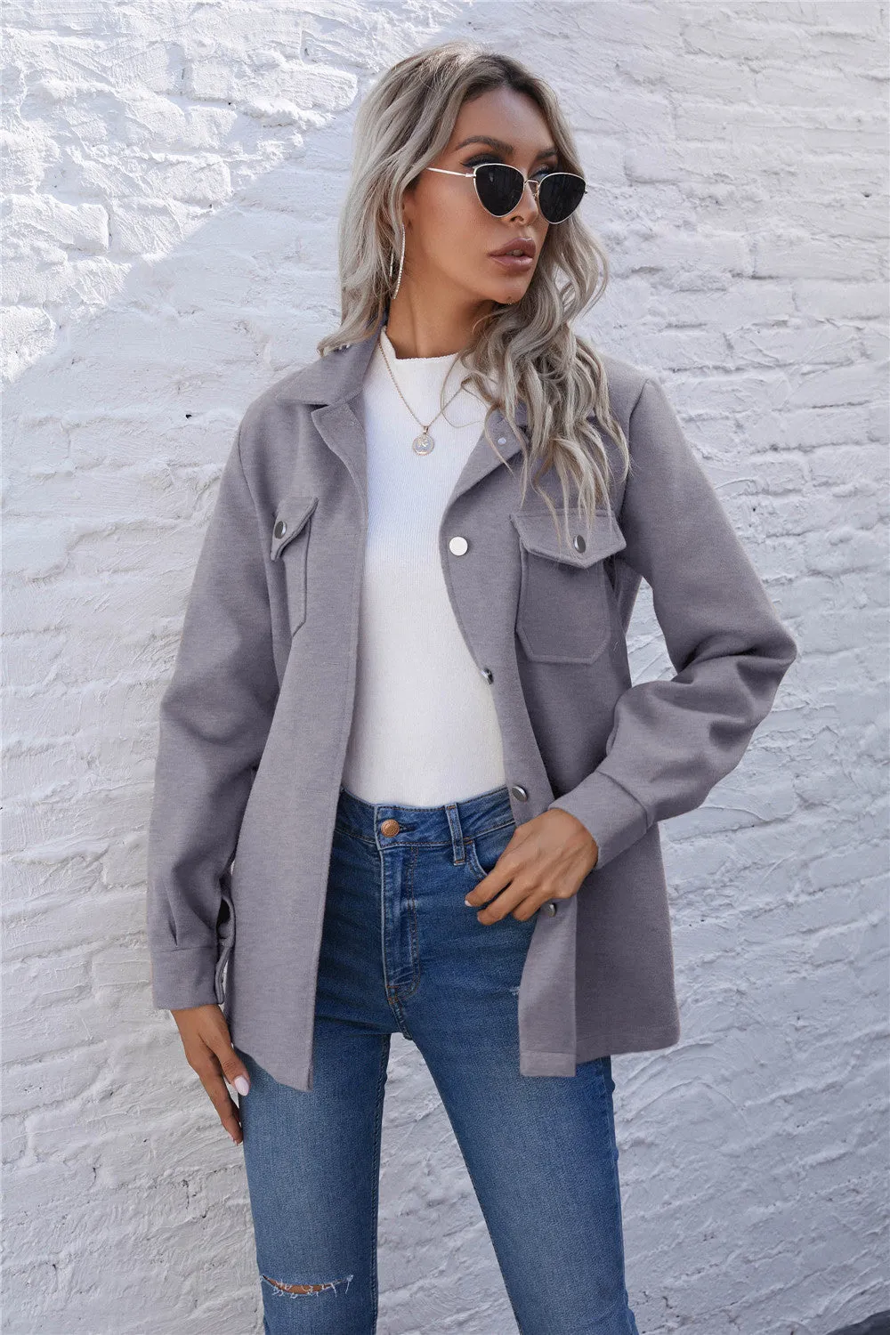 Lapel Single-breasted Lace-up Cardigans Outerwear